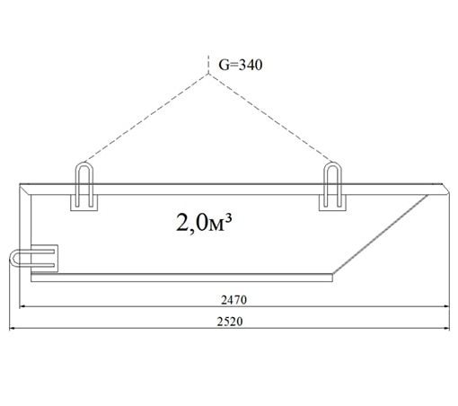 Ящик будівельний 2,0 куб.м.  (в/п 5,0 т.)