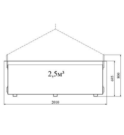 Ящик будівельний 2,5 куб.м. (в/п 6,5 т.)