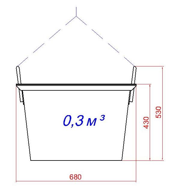 Ящик строительный 0,3 куб.м. (усиленный)